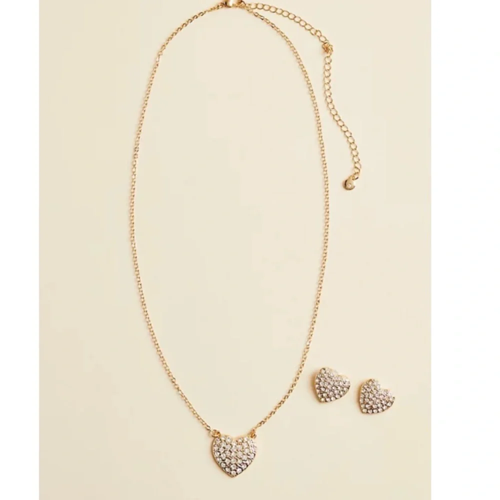 Heart Necklace & Earrings - Picture 2 of 3